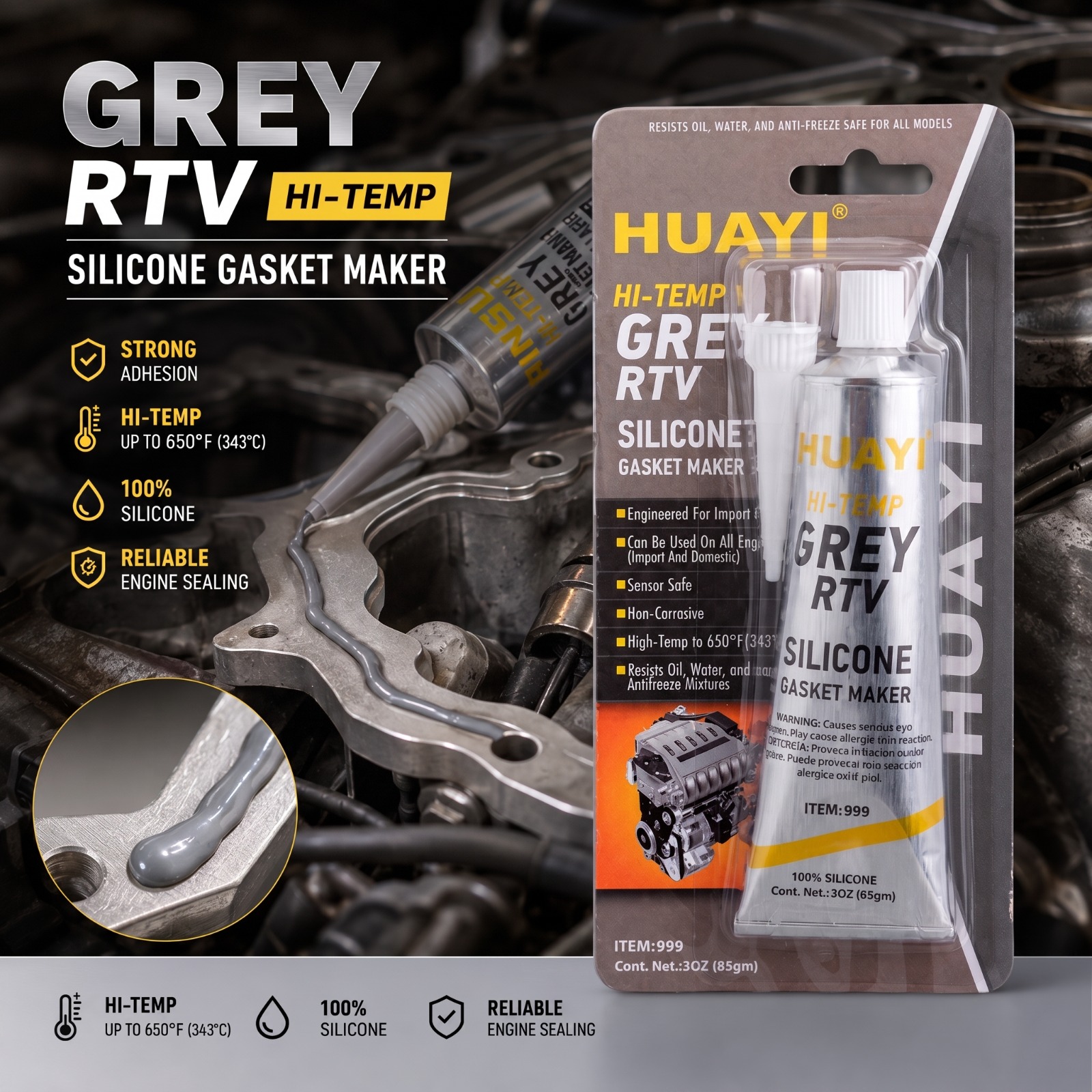 Automotive RTV Gasket Maker Adhesion Silicone Waterproof Sealant Multipurpose Adhesive Glue